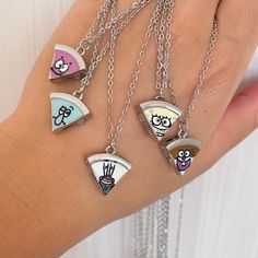 This adorable and fun set of pizza necklaces is the perfect gift for best friends.Each necklace features a cute cartoon pizza pendant.representing the bond and friendship between your group of five besties.It's a lovely way to celebrate birthdays or any special occasion with your closest friends.These handmade necklaces are made from high quality materials and come in a set of 5. So each friend can have their own special piece.Whether you're throwing a pizza themed party or just want to show off Cheap Trendy Necklaces For Friendship, Cheap Cheerful Friendship Jewelry, Cheap Colorful Jewelry For Friendship, Bestfriend Necklace For 5, Cheap Jewelry For Friendship In Summer, Cute Cheap Necklaces For Best Friend Gift, Cute Charm Necklaces For Best Friend Gift, Bff Charms Friendship Necklaces, Cheap Fun Jewelry For Birthday Gift