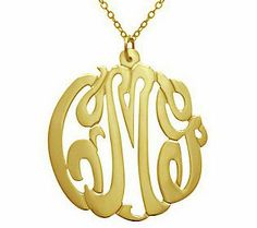 Give her a one-of-a-kind gift with this customized monogram necklace. #QVCgifts Enchanted Jewelry, Trending Necklaces, Gold Chains For Men, Make Your Own Jewelry, Bangles Style, Sterling Silver Engagement Rings, Monogram Necklace, Initial Jewelry, Wing Earrings