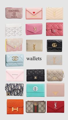 Designer Bag Wishlist, Designer Things To Buy, Luxury Wallet Aesthetic, Cute Designer Wallets, It Girl Purse, It Girl Bags, Bag Collection Aesthetic, Luxury Bags Aesthetic, Cute Wallet Aesthetic