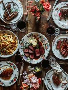 a table topped with lots of different types of food