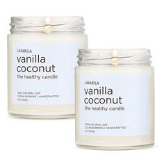 PRICES MAY VARY. VANILLA COCONUT HEALTHY CANDLE. Set the scene in your sanctuary with a 100% natural soy candle. Anchored by the world’s finest Madagascar vanilla, this candle is infused with young coconut and Tahitian tiare flower for an island escape scent. 100% NATURAL SOY: Our healthy, clean-burning candles are made with 100% natural soy wax, lead-free, cotton wicks and expertly crafted fragrances. 50-HOUR BURN TIME: High-quality fragrance oils scent your sanctuary for 50+ hours. Lavanila ca Cocnut Candle, Coconut Candle Aesthetic, Coconut Scented Products, Candles Vanilla, Healthy Candles, Coconut Products, Bed Inspo, Burr Basket, Popular Candles