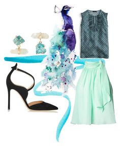 Peacock Flare by peacockprincess8 on Polyvore featuring Matthew Williamson, J.Crew, Gianvito Rossi, Melissa Joy Manning and By Terry Melissa Joy Manning, Matthew Williamson, By Terry, Gianvito Rossi, J Crew, Polyvore Image, Ballet, Polyvore