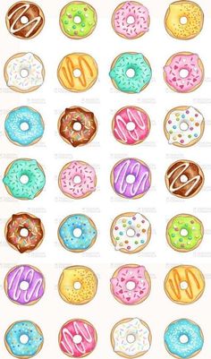 the different types of donuts are shown in this drawing, and there is no image on