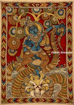 Heritage of India: Kalamkari Paintings Kalamkari Painting Traditional, Surface Ornamentation, Kalamkari Art, Flex Design, Ancient Indian Art, Kalamkari Designs, Warli Art, Indian God