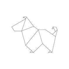 an origami dog is shown in the shape of a paper cutout on a white background