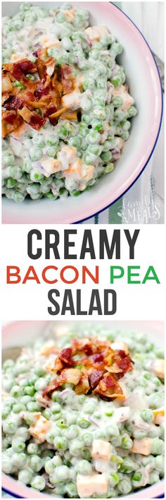 creamy bacon pea salad is an easy and delicious side dish that's ready in under 30 minutes