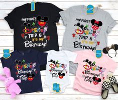 Personalised Disney Birthday Trip Family Vacation 2022 Tshirt Disney Family Bday Shirts, Disneyworld Birthday Shirt, Disney Mickey Mouse Tops For Birthday, Mickey Mouse Crew Neck T-shirt For Birthdays, Mickey Mouse Crew Neck T-shirt For Birthday, Disney Birthday Trip, Disney Birthday Shirt, Birthday Trip, Disney Birthday