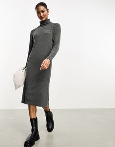 Vestidos de Y.A.S De lo más suave Cuello vuelto Mangas raglán Corte estándar Winter Party Dress, Roll Neck Jumpers, Roll Neck Sweater, Jumpsuit Shorts Rompers, Maxi Dress Trend, Satin Slip Dress, Long Black Dress, Sweater Dress Midi, Plus Size Pregnancy