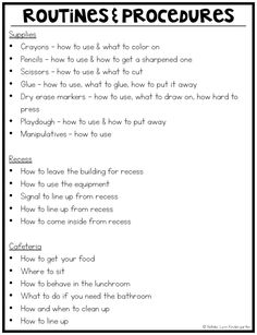 a printable worksheet with instructions on how to use roulenes and procedures