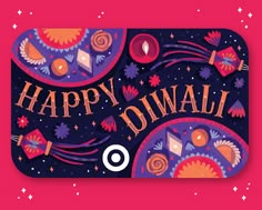 a happy diwali greeting card with an image of colorful decorations and confetti