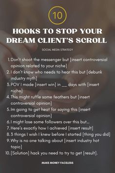 the text reads 10 books to stop your dream client's scroll