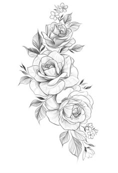 a black and white rose tattoo design