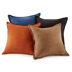 four pillows with different colors on them