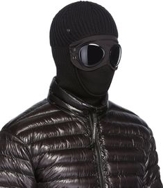 Rib knit wool balaclava in black. Integrated acetate lenses in black featuring press-stud fastening at front. Face masks and face coverings are final sale and are not eligible for return or exchange. Supplier color: Black Ski Mask Fashion, Men's Balaclava, Face Mask Men, Walk In Closet Design, Cyberpunk Clothes, Nike Gear, Mask Ideas, Black Face Mask, Concept Clothing