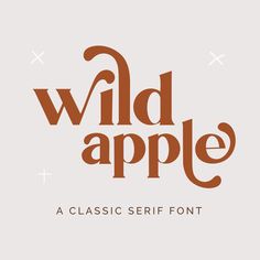 the wild apple font is shown in brown