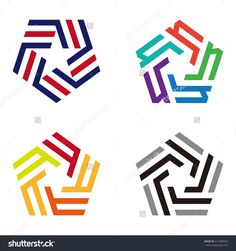 abstract logo design with four different colors