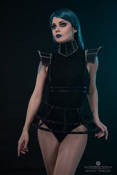 Set of 3 items: Black jersey neck corset decorated with spikes. This neck corset is made of black jersey fabric, reinforced with spiral steel boning. Is decorated with silver acrylic swen spikes. Corset lacing behind. (Measure your neck in the middle). & Black shoulder pads decorated with silver color spikes. The shoulder pads are made with black jersey elastic fabric, reinforced with spiral steel boning. Is decorated with silver acrylic sewn spikes. The shoulder pads are joined with black stret Crinoline Cage, Cage Skirt, Neck Corset, Mini Skater Skirt, Victorian Costume, Black Neck, Couture Accessories, Corset Lace, Gothic Punk