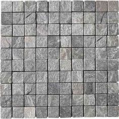 grey marble tile with squares on the bottom and one square in the middle, as well as