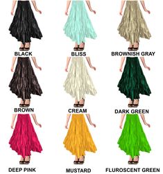 Ankle length Color Women Belly Dance 6 Yard Skirt Spinning skirt Tribal Dance S32 SIZE CHART S       23" To 26" Waist AROUND  M      27" To 30" Waist AROUND  L       31" To 34" Waist AROUND  XL     35" To 39" Waist AROUND  2XL   40" TO 43" Waist AROUND  3XL   44" To 47" Waist AROUND  4XL   48" TO 52" Waist AROUND  5XL   53" To 56" Waist AROUND  satin 12 yard Length OF skirt 38" All measurements are in Inches Color Might Be little Different Due to Different Computer's Color Settings. Ankle-length Solid Lined Skirt, Solid Ankle-length Lined Skirt, Solid Color Ankle-length Lined Skirt, Dance Tiered Lined Skirt, Stretch Long Skirt For Dance, Tiered Ruffle Skirt For Dance, Ruffled Tiered Dance Skirt, Summer Flared Dance Skirt, Summer Dance Flared Skirt