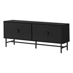 a black cabinet with two doors on each side