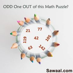 an odd one out of this math puzzle has colored pencils in the shape of a clock