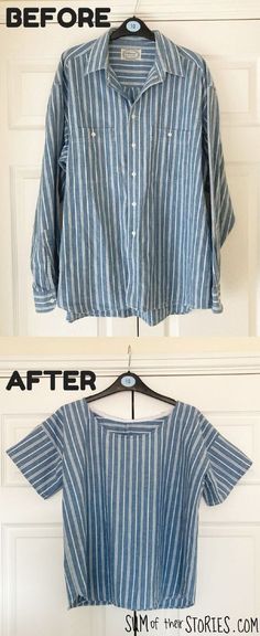 the before and after pictures of an old shirt