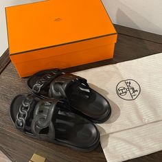 Black Leather Extra Sandals Good Condition Size 40 Please See Photos For Details Comes With Original Box And Two Dust Bags Here's Original Link For Additional Details: Https://Www.Hermes.Com/Us/En/Product/Extra-Sandal-H222301zv27380/ Sandals Hermes, Hermes Shoes, Women's Shoes Sandals, Original Box, Shoes Sandals, Dust Bag, Black Leather, Women Shoes, Sandals