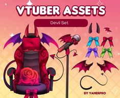 an image of a devil set with various items in the background and text that reads,'viber assets devil set '