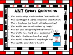 ANGRY ANTS: Cognitive Behavioral Therapy CBT Group Game for Negative Thinking Cbt Negative Thoughts, Cognitive Reframing Worksheet, Cognitive Reframing, Stop And Think Behavior Sheet, Cognitive Distortions Worksheet