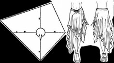 the diagram shows how to make an origami skirt with ruffled hems