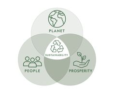 three overlapping vennets with the words planet, sustainability and prosperity in each circle