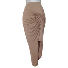 Chocolate Tan Ruching Draped Asymmetrical Hem Midi Light Brown Skirt * New With Tags * X-Large * Light Brown Tan Color * Very Stretchy * Beautiful Draped Ruching Style Bundle 2+ Items For Special Discounts Open To Reasonable Offers Hundreds Of Items Available In My Closet, New And In Excellent Pre-Owned Condition Same Day/Next Day Shipping Smoke Free And Pet Free Home Colors May Be Slightly Off Due To Lighting Elegant Beige Bottoms With Asymmetrical Hem, Fitted Draped Maxi Skirt For Spring, Chic Asymmetrical Draped Stretch Skirt, Fitted Asymmetrical Beige Bottoms, Beige Fitted Asymmetrical Maxi Skirt, Fitted Beige Asymmetrical Maxi Skirt, Theatrical Romantic, Style Bundle, Brown Skirt