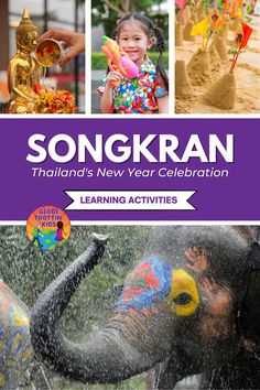 the cover of songkran thailand's new year celebration learning activities for children