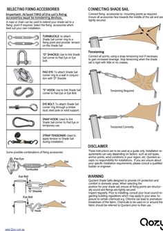 the instructions for how to hang an awning on a pole and other things that can be