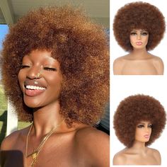 PRICES MAY VARY. 【Premium afro wigs】 This 70's afro wig made of high quality synthetic fiber, it is so soft and bounce to wear,you will gain more comfort with embracing naturally textured styles with the big afro and curly wigs 【Cute 70s wig】 you would definitely rocked this cute 70s wig where the hair that framed their face would be curled outward to create gorgeous look 【Adjustable Straps & Breathable Rose Net】This 70's afro wigs is super lightweight and fit for most head sizes and shapes with elasticated breathable rose net and adjustable straps inside. You can loosen or tighten the wig to reach a most comfortable condition 【For Many Occasions】 The 70s afro kinky curly wig is a fabulously fun wig, which is perfect for 70s party, Halloween, daily use and other occasions 【Ready for 70s pa 70s Afro, Brown Afro, Curly Afro Wig, Big Afro, Afro Wig, Wig Brown, 70s Party, Short Afro, Afro Textured Hair