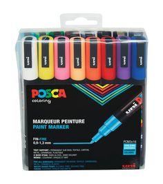 neon marker pens are in the package