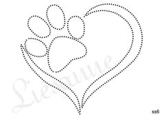 a heart with a dog paw in it