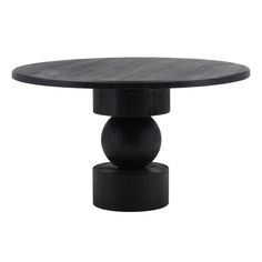 a round table with two black pedestals