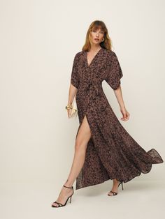 The Winslow is a functional wrap dress with an adjustable waist tie, so you can wear it tight or loose depending on your mood. Flowy Wrap Dress For Date Night, Flowy Belted Wrap Dress With Surplice Neckline, Flowy Midi-length Wrap Dress With Tie Waist, Chic Flowy Dress With Kimono Sleeves, Chic Dresses With Flowy Kimono Sleeves, Chic Belted Maxi Dress With Surplice Neckline, Flowy Belted Maxi Length Wrap Dress, Chic Maxi Dress With Tie Fastening For Daywear, Chic Flowy Wrap Dress