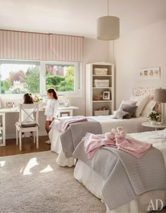 Twin Girl Bedrooms, Bedroom Rug Placement, Sister Bedroom, 2022 Bedroom, Sister Room, Girl Bedroom Decor