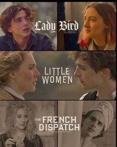 the faces of two people with different expressions and words on them, including lady bird, little