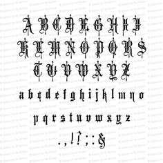 an old english alphabet with the letters and numbers in cursive writing on it