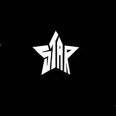 the star logo is white on black