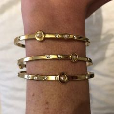 Set Of 3 Faux Gold And Pearl Bangle Bracelets By Banana Republic Pearl Bangle Bracelet, Pearl Bracelets, Pearl Bangle, Bangle Bracelet Set, Bangles Bracelets, Ring Stack, Jewelry Lookbook, Jewelry Inspo, Ear Jewelry