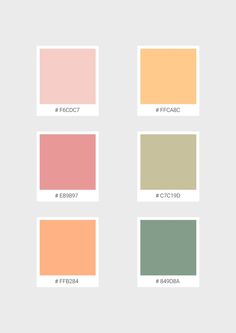 four different shades of pastel on the same color scheme, each with their own name