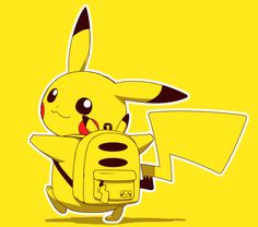 the pikachu is carrying a backpack