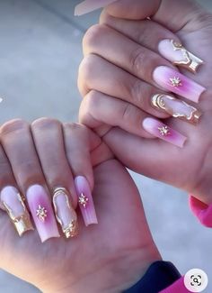 Cute Acrylic Nail Designs Long Square, Gel Inspo Nails, 2024 Acrylic Nails, Acrylic Nails 2024, Acrylic Nails Coffin Ideas, Gel X Nails Long, Short Pink Nails Designs, Feminine Nail Designs, Nails Acrylic Aesthetic