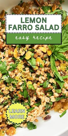 lemon farro salad with easy recipe for beginners to learn how to make it