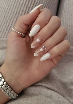 Almond Nails Designs Jelly, Uñas Delicadas Y Sencillas, Kpop Idol Nails, Unghie Nail Art, Almond Nails Designs, Short Acrylic Nails Designs, Elegant Nails, Floral Nails