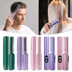 Wireless Mini Hair Straightener, Electric Straightening Comb, 2 in 1 Anti-Scald Hair Straightener Brush and Curler, Portable Hair Straightener, Heating Mini Straightener for Home Material: metal Color: as the picture shows, (Due to the difference between different monitors, the picture may have slight color difference. please make sure you do not mind before ordering, Thank you!) Hot Rod Sticks Design Fab 2 in 1 Straightener And Curler Barrels for Curler Cap Silk Straighteners for Hair Hair Stra Hair Straightener Holder, Curlers For Short Hair, Sticks Design, Curly To Straight Hair, Mini Straightener, Steam Hair Straightener, Curly To Straight, Cordless Hair Straightener, Mini Hair Straightener